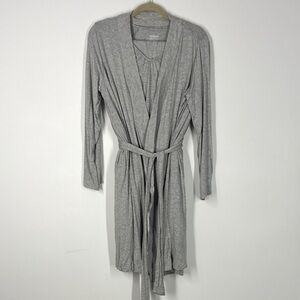3 piece set Alfani Heather Gray Women's Robe and pajama